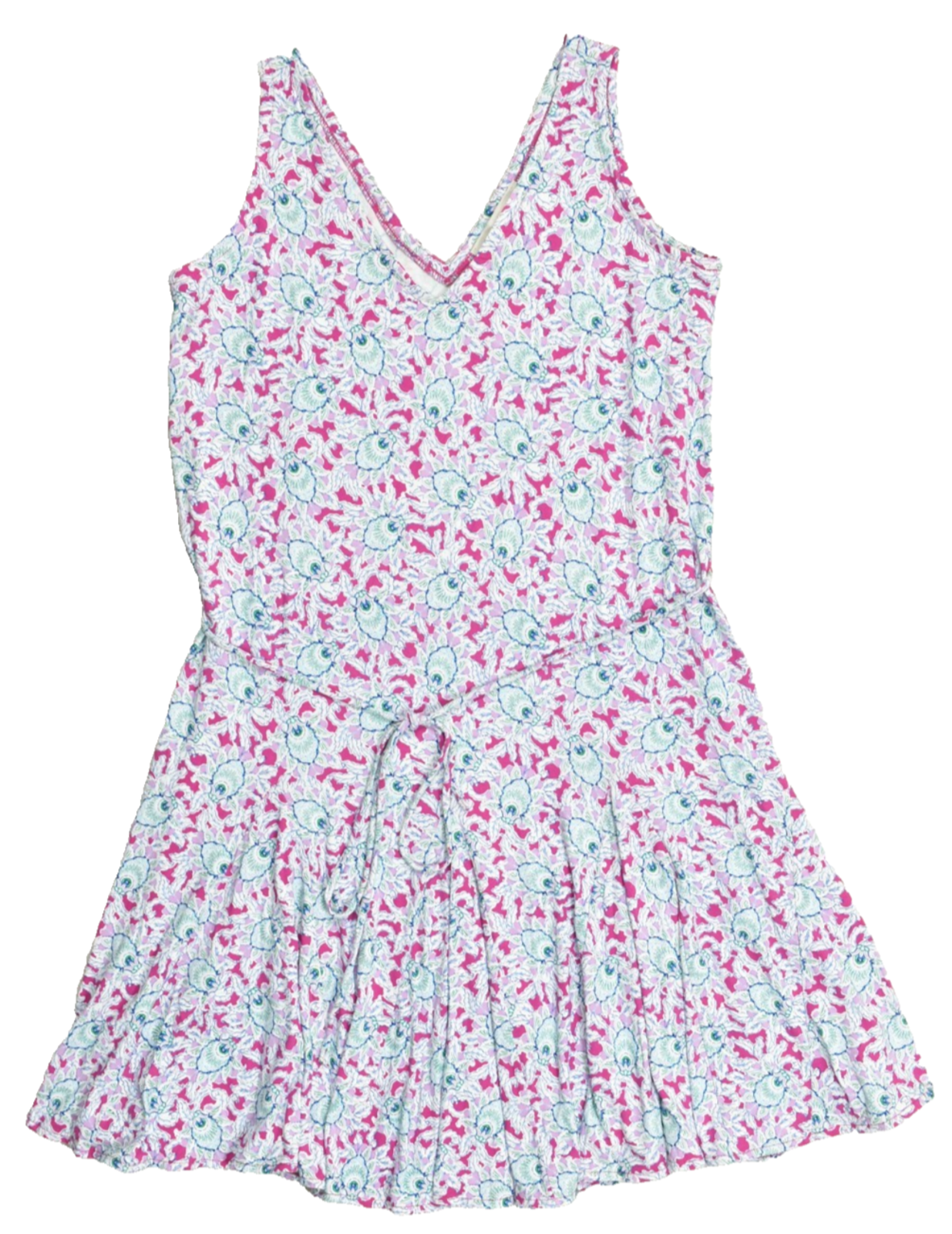 Loft Women's Size Medium Pink Paisley Sleeveless V-Neck Knit A-Line Dress Nwt
